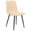 STUHL  in Eisen Leinenoptik Holz, Metall, Textil  - Beige/Schwarz, Design, Holz/Textil (45/86/55cm)