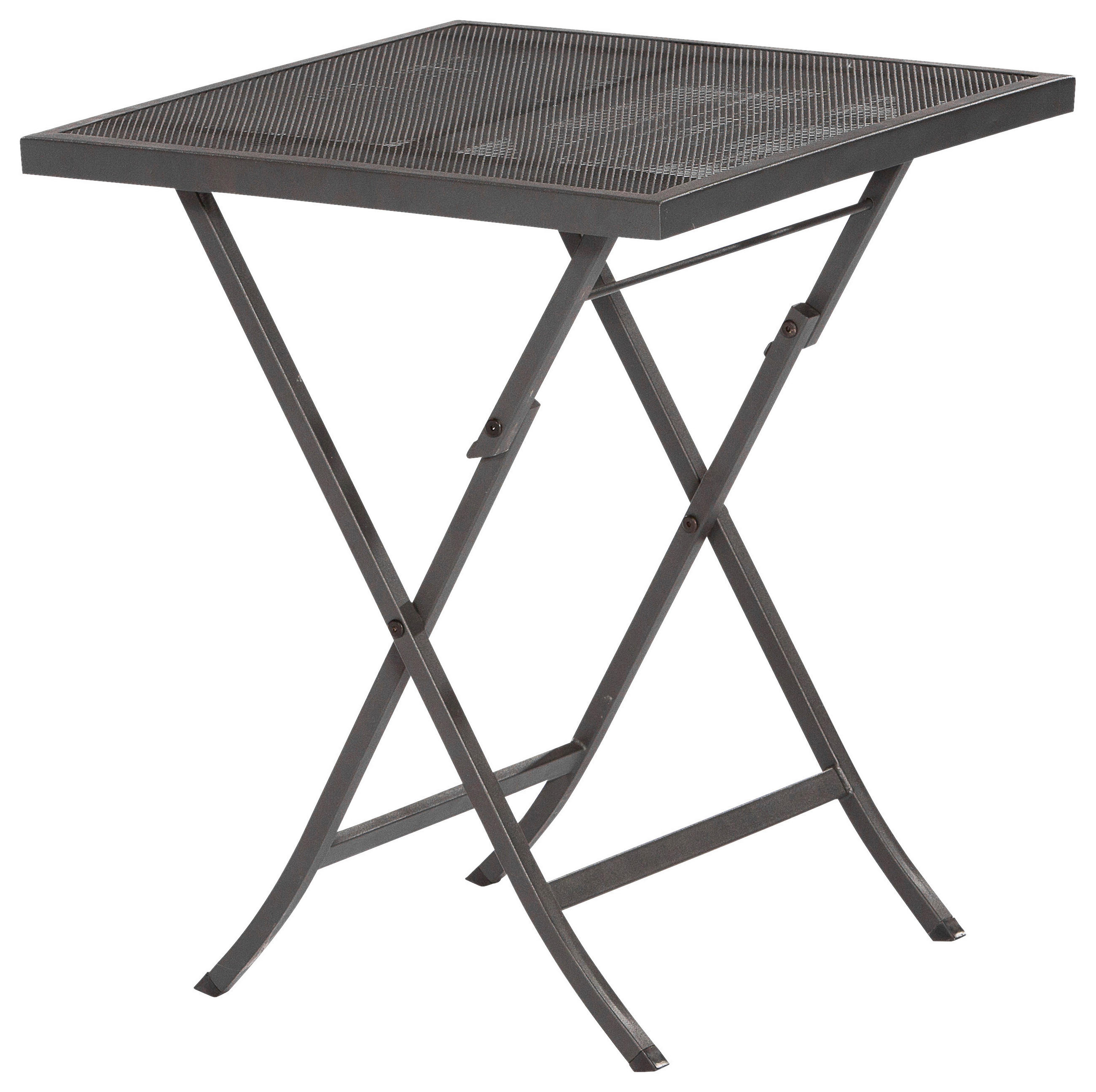 GARTENKLAPPTISCH Metall Graphitfarben quadratisch  - Graphitfarben, MODERN, Metall (60/60/71cm) - Gardenson