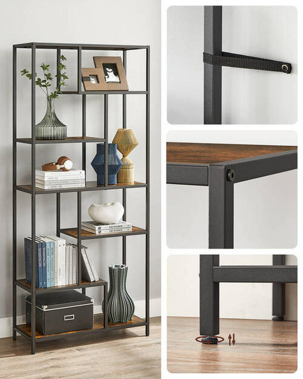 REGAL Braun, Schwarz  - Schwarz/Braun, Trend, Holzwerkstoff (80/180/30cm) - Boxxx
