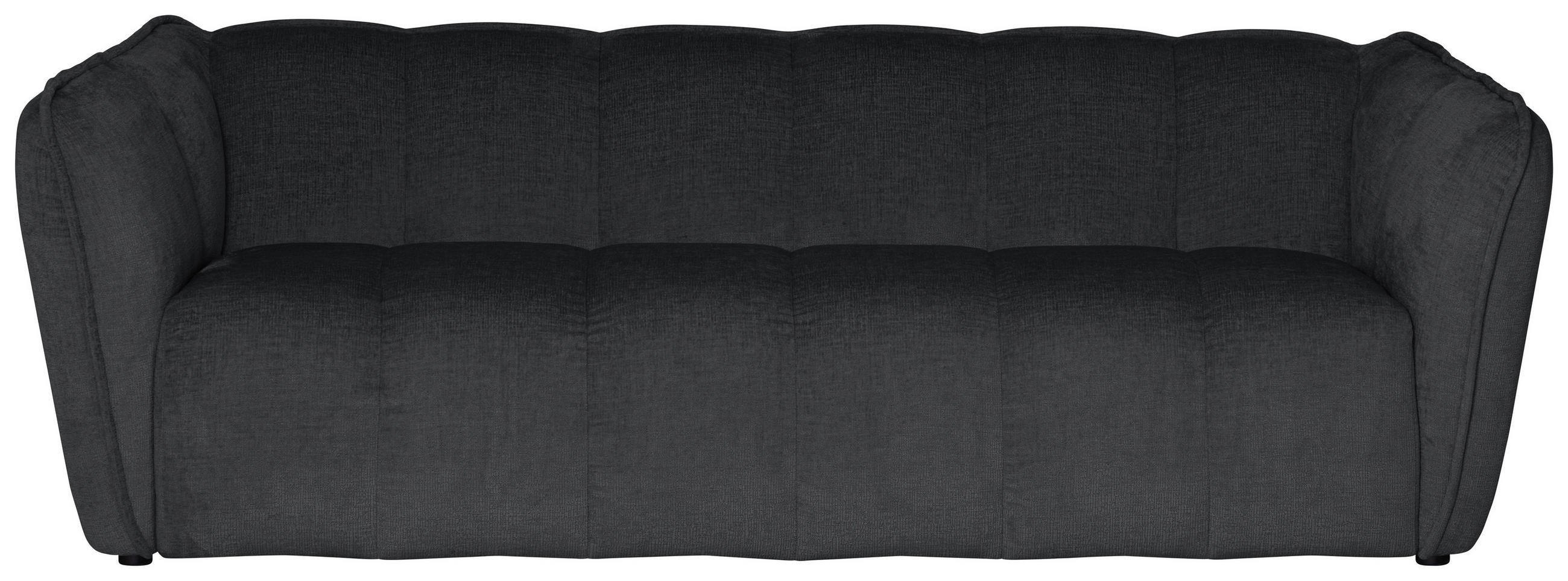 3-SITZER-SOFA LIVOLI in Chenille Grau - Schwarz/Grau, Design, Kunststoff/Textil (217/70/94cm) - MID.YOU