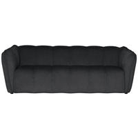 3-SITZER-SOFA LIVOLI in Chenille Grau  - Schwarz/Grau, Design, Kunststoff/Textil (217/70/94cm) - MID.YOU