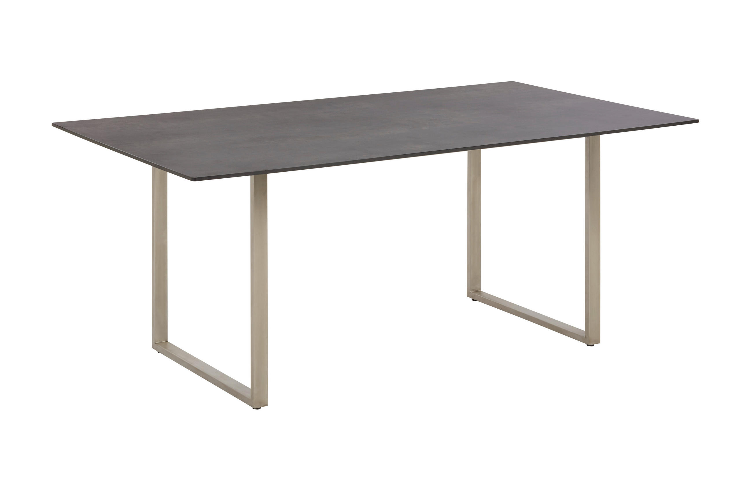 GARTENTISCH 158/90/68 cm Metall, Kunststoff rechteckig  - Edelstahlfarben/Dunkelgrau, MODERN, Kunststoff/Metall (158/90/68cm) - Amatio