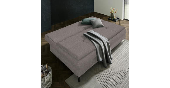 SCHLAFSOFA in Webstoff Graubraun - Graubraun/Schwarz, MODERN, Textil/Metall (208/73/92/102cm) - Novel