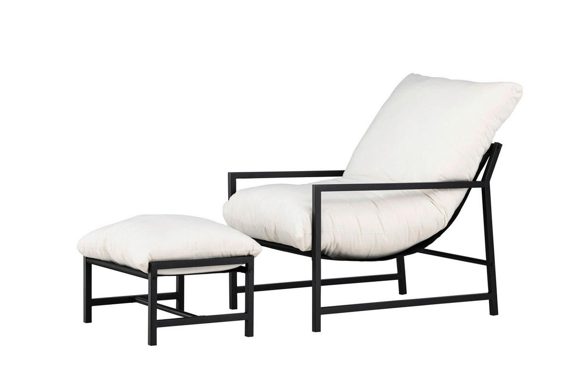 LOUNGESESSEL  - Schwarz/Weiß, MODERN, Textil/Metall (70/68/86cm) - Gardenson