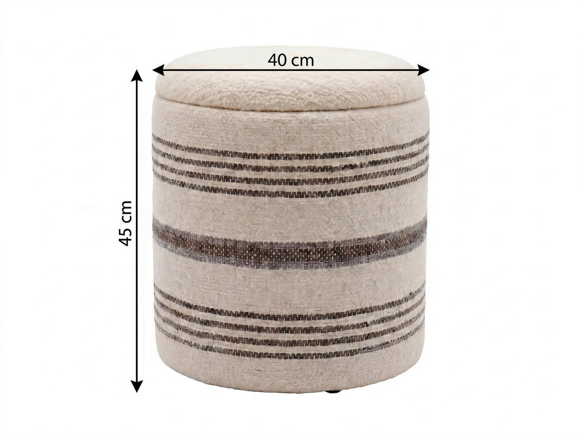 HOCKER Textil Beige  - Beige, Design, Textil (40/45/40cm) - Livetastic