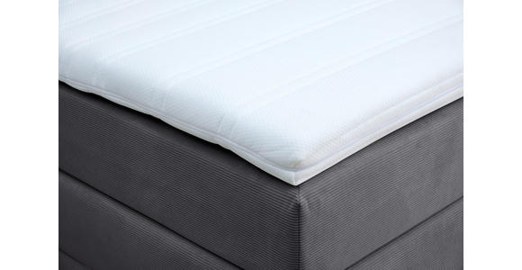BOXSPRINGBETT 160/200 cm  in Dunkelgrau  - Dunkelgrau/Schwarz, KONVENTIONELL, Textil/Metall (160/200cm) - Carryhome