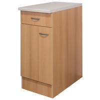 KÜCHENUNTERSCHRANK 40/85/57 cm  in Buchefarben  - Edelstahlfarben/Beige, MODERN, Holzwerkstoff/Kunststoff (40/85/57cm) - FlexWell