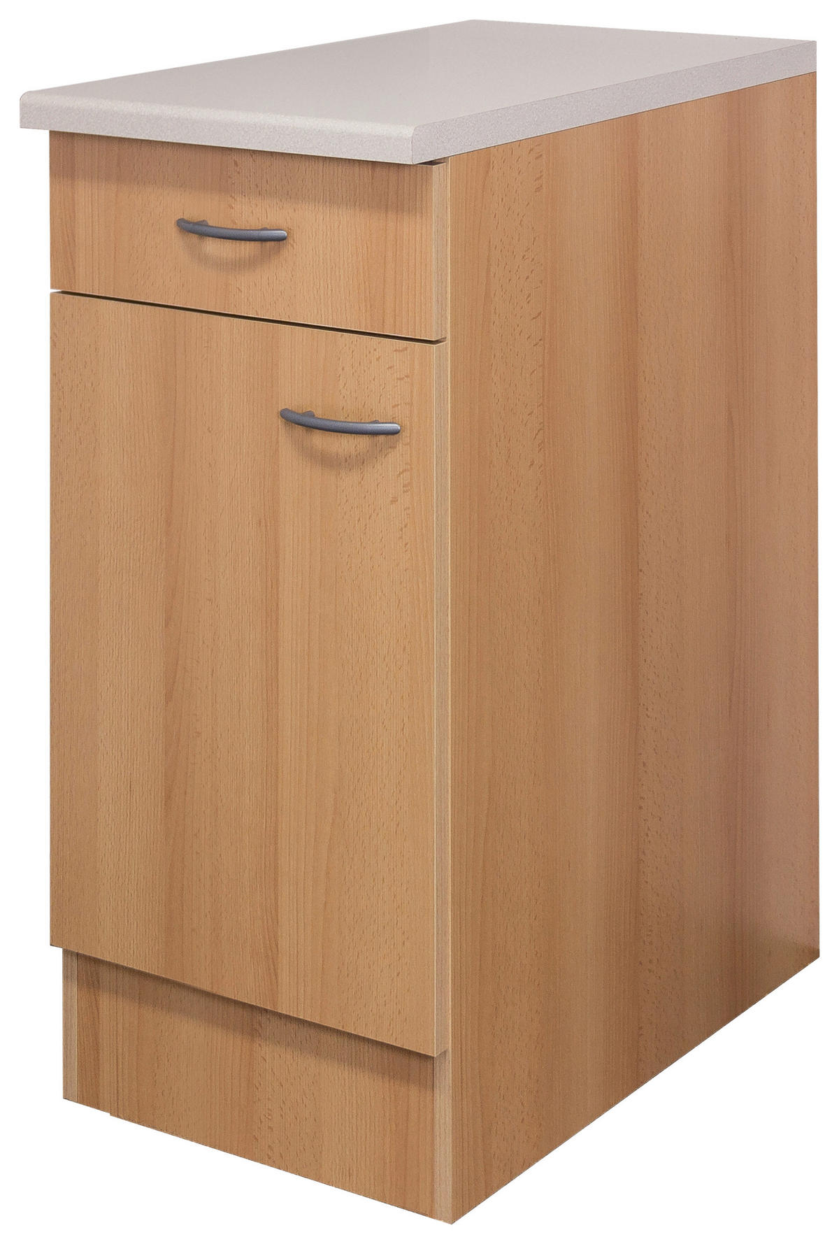 KÜCHENUNTERSCHRANK 40/85/57 cm  in Buchefarben  - Edelstahlfarben/Beige, MODERN, Holzwerkstoff/Kunststoff (40/85/57cm) - FlexWell