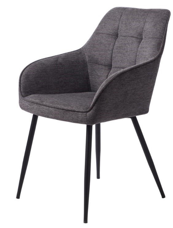 STOL MED ARMSTÖD flatväv  - mörkgrå/svart, Design, metall/textil (58/84/59cm) - Niels Andersson