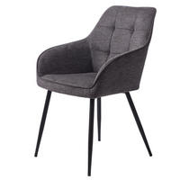 STOL MED ARMSTÖD flatväv  - mörkgrå/svart, Design, metall/textil (58/84/59cm) - Niels Andersson
