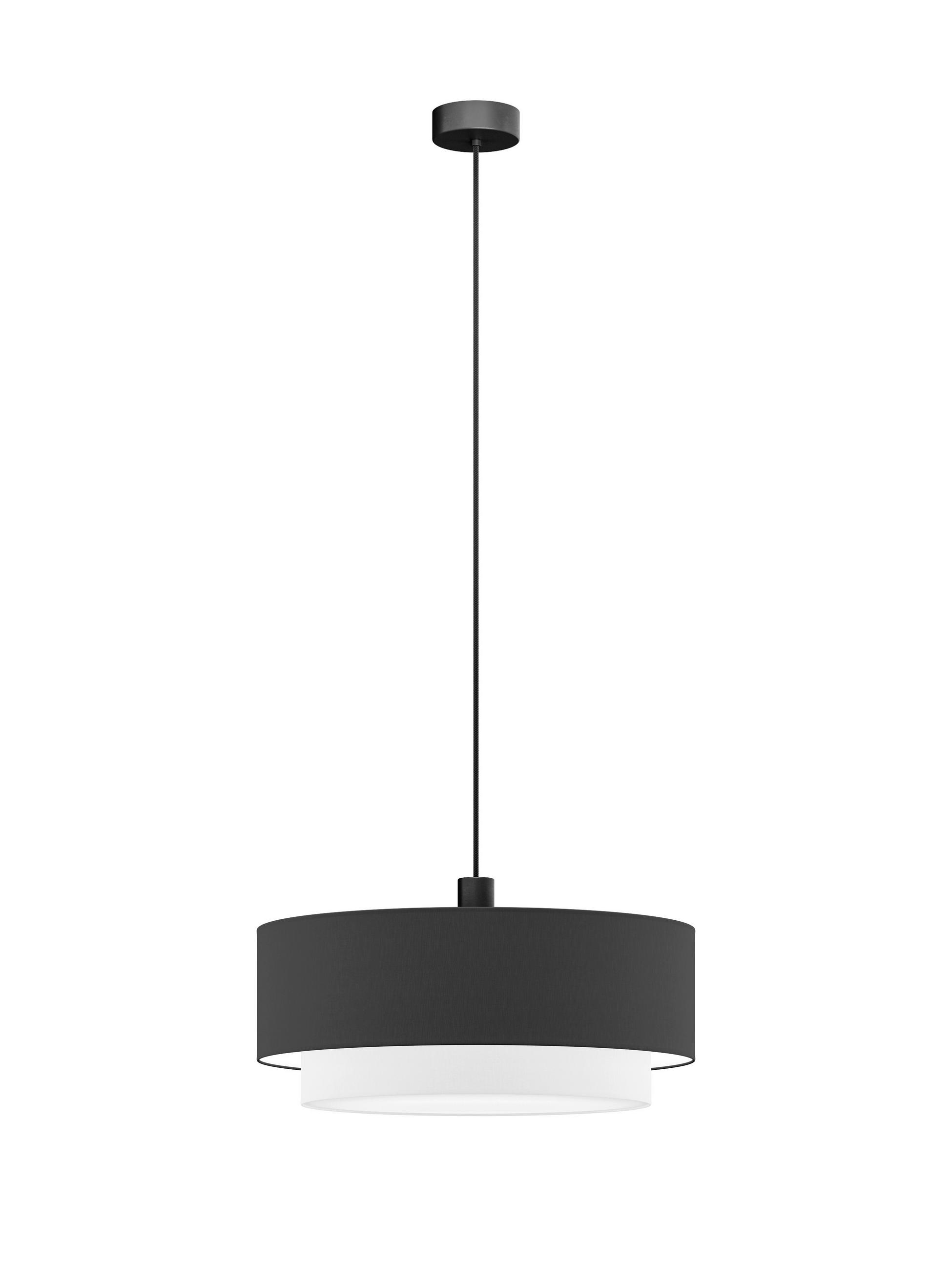 FÜGGŐLÁMPA 50/40/130 cm  - fekete/fehér, Basics, műanyag/textil (50/40/130cm)