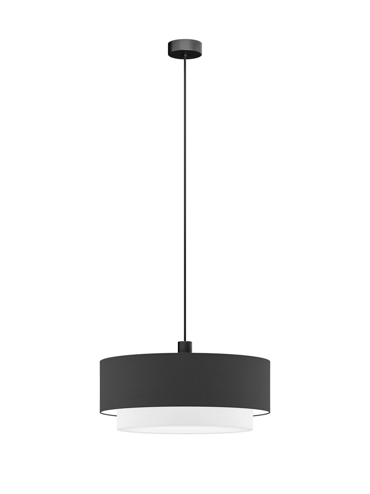 FÜGGŐLÁMPA 50/40/130 cm  - fekete/fehér, Basics, műanyag/textil (50/40/130cm)