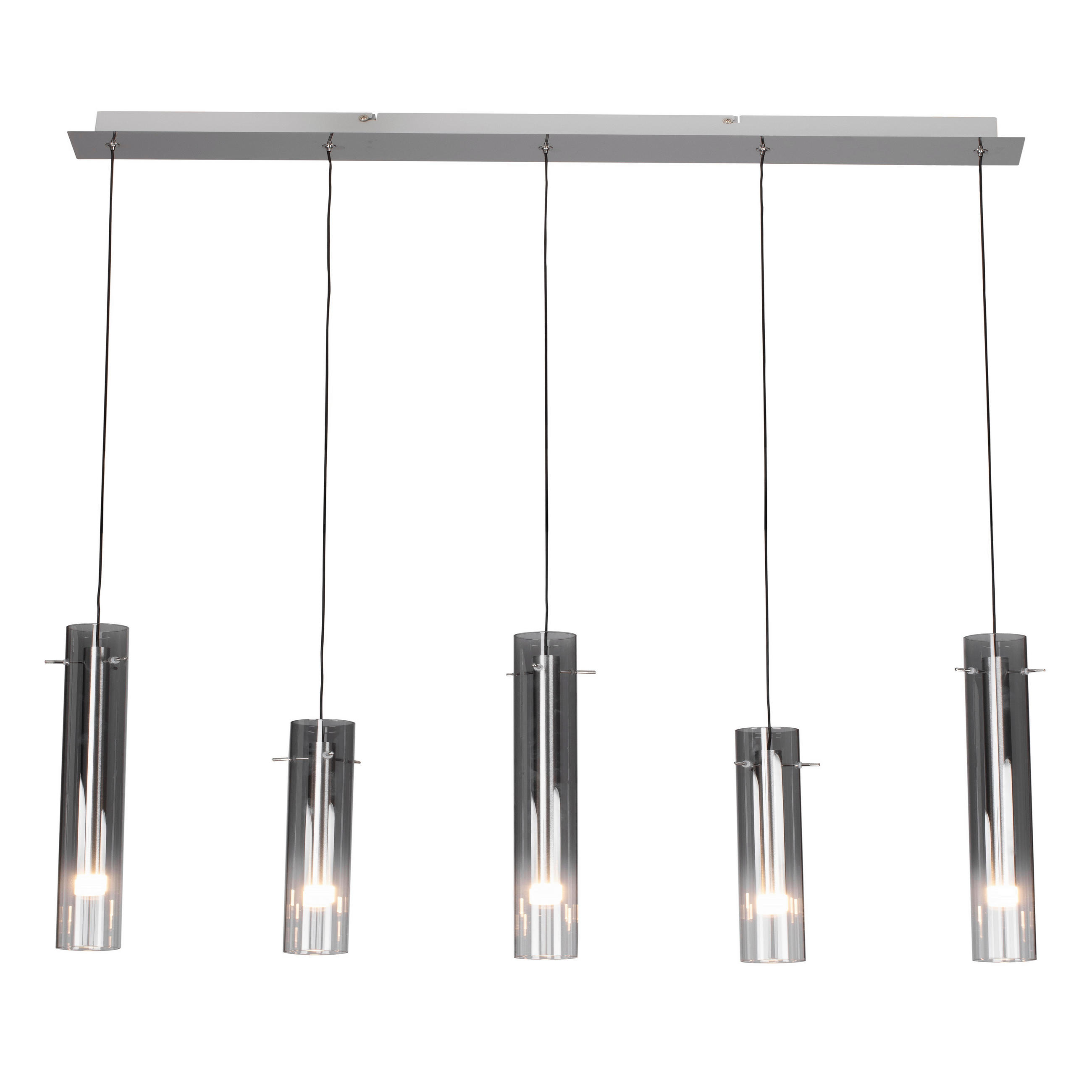 LED-HÄNGELEUCHTE 92/8,5/150 cm   - Schwarz, Design, Glas/Metall (92/8,5/150cm)