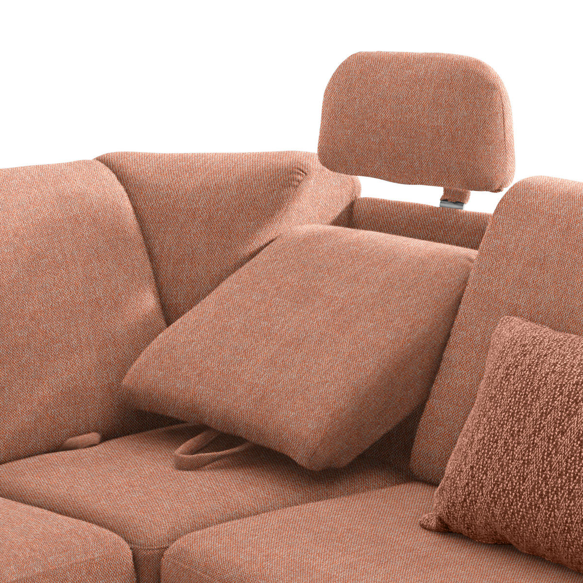 WOHNLANDSCHAFT in Chenille Orange  - Alufarben/Orange, KONVENTIONELL, Kunststoff/Textil (158/322/236cm) - Sedda