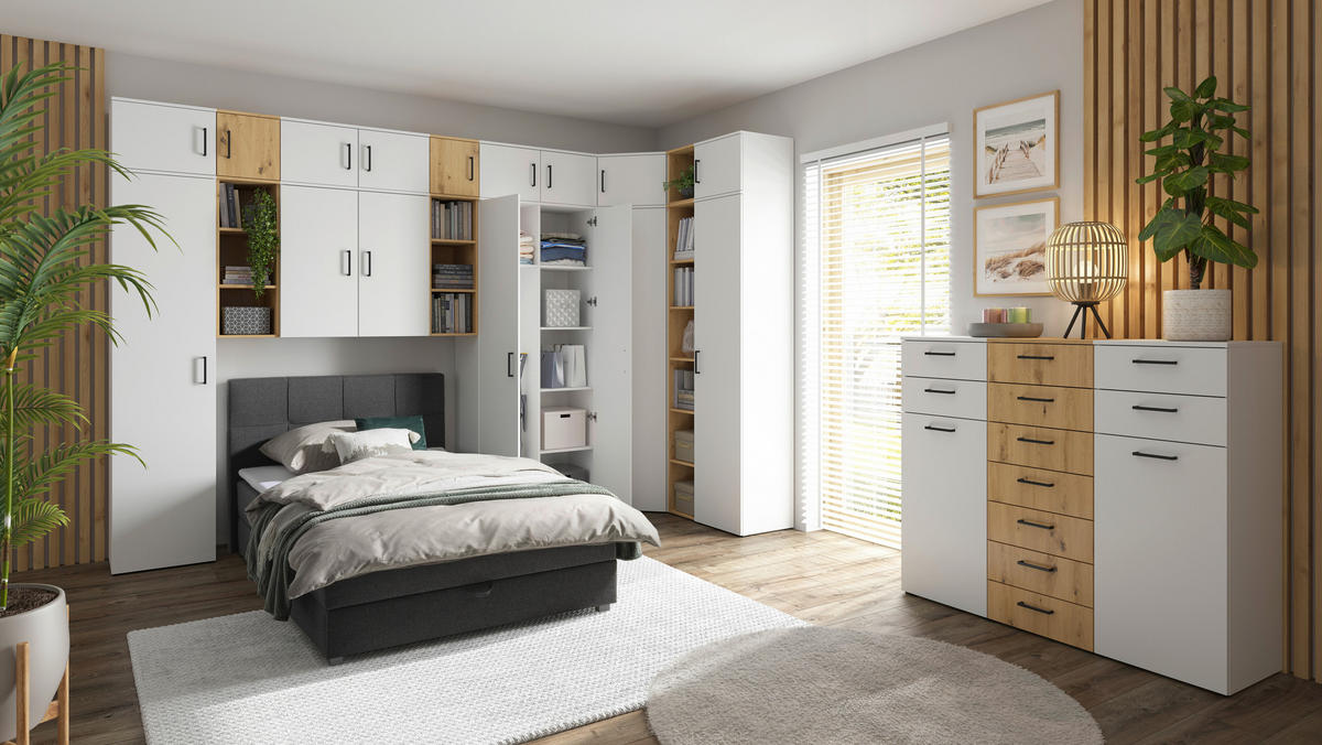 MEHRZWECKSCHRANK 80/195/40 cm  in Weiß  - Anthrazit/Schwarz, MODERN, Holzwerkstoff/Kunststoff (80/195/40cm) - Carryhome