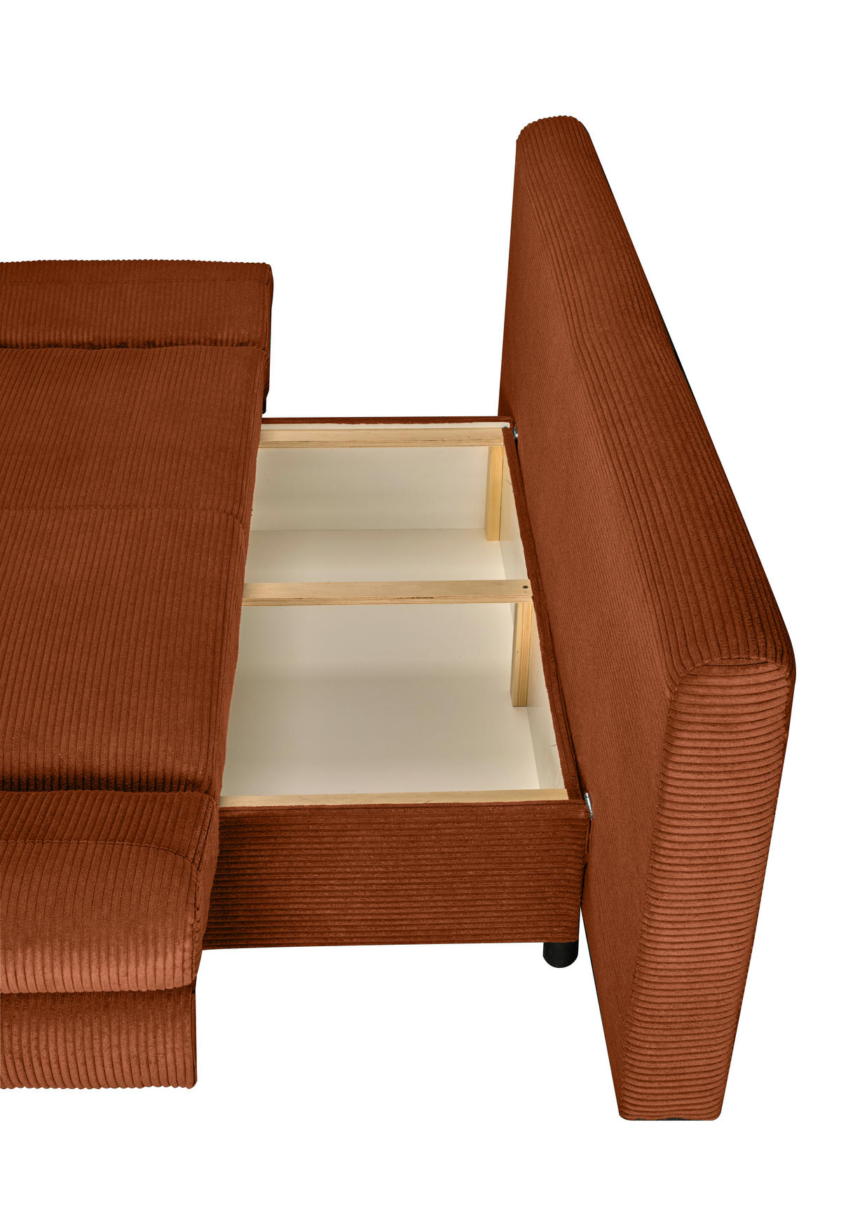 SCHLAFSOFA Cord Rostfarben  - Rostfarben/Buchefarben, KONVENTIONELL, Holz/Textil (200/75/85cm) - Carryhome