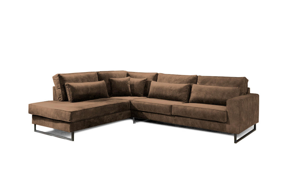 ROHOVÁ SEDAČKA, kompozitné drevo, textil, svetlohnedá - svetlohnedá/čierna, Konventionell, kov/kompozitné drevo (284/253cm) - Livetastic