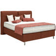 BOXSPRINGBETT 200/200 cm  in Rostfarben  - Rostfarben/Alufarben, KONVENTIONELL, Textil/Metall (200/200cm) - Dieter Knoll