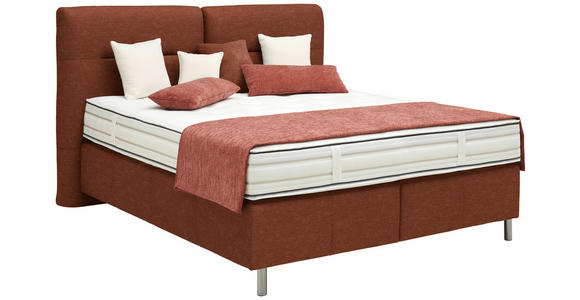 BOXSPRINGBETT 200/200 cm  in Rostfarben  - Rostfarben/Alufarben, KONVENTIONELL, Textil/Metall (200/200cm) - Dieter Knoll