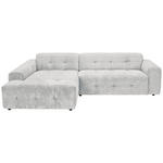 ECKSOFA in Flachgewebe Hellgrau  189/292 cm  - Hellgrau/Schwarz, KONVENTIONELL, Kunststoff/Textil (189/292cm) - Carryhome