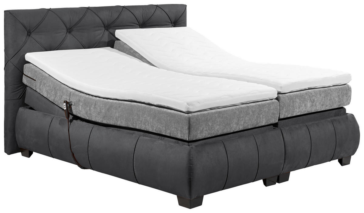 BOXSPRINGBETT 180/200 cm  Anthrazit  - Anthrazit/Schwarz, Modern, Holzwerkstoff/Kunststoff (180/200cm) - MID.YOU