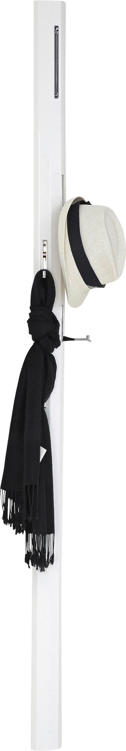 ŠATNÍ PANEL, bílá, javor, 8/185/4 cm - bílá, Basics, kov/kompozitní dřevo (8/185/4cm)