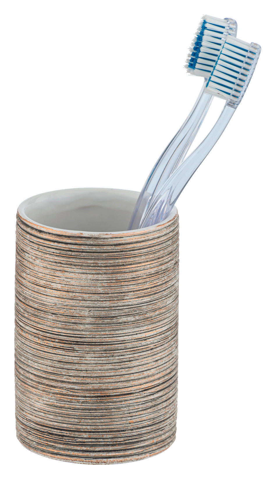 Wenko Zahnputzbecher Fedio Grau, Gold, Beige 11 cm