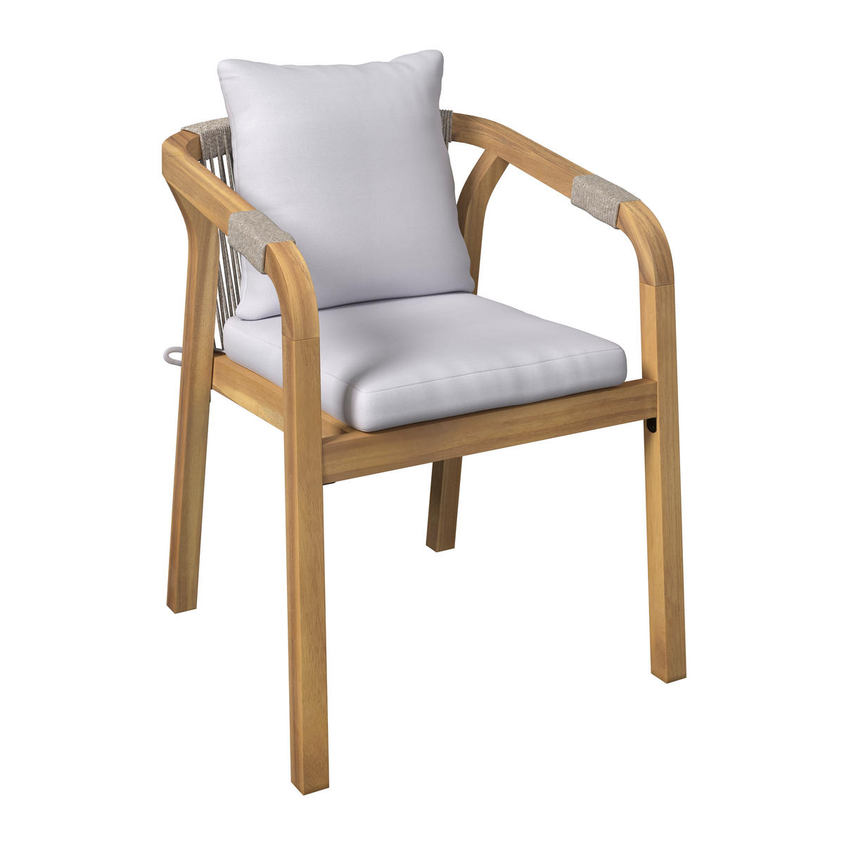 GARTENTISCHGRUPPE  - Beige/Akaziefarben, Design, Holz/Kunststoff - Ambia Garden