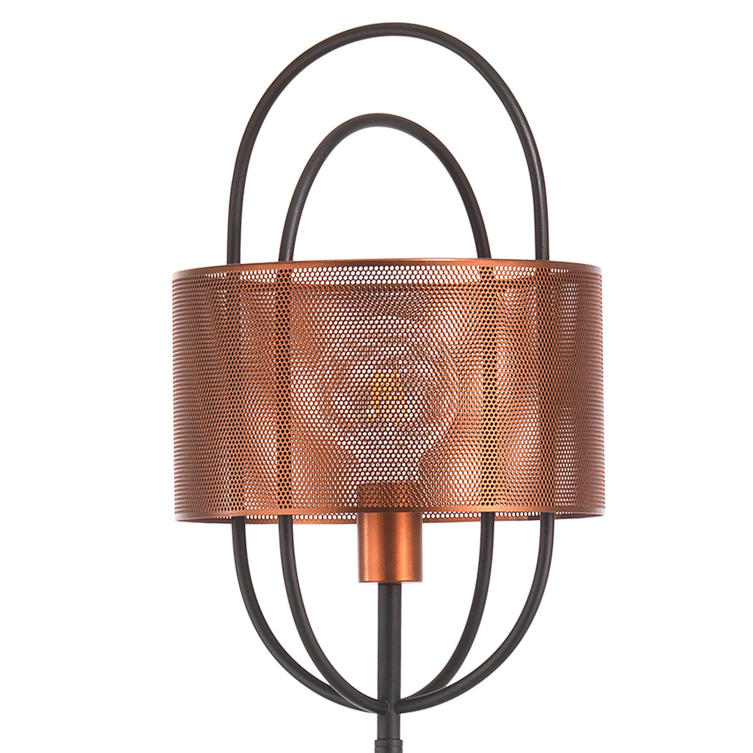 STEHLEUCHTE 28/155 cm    - Schwarz/Kupferfarben, Design, Metall (28/155cm)