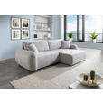 ECKSOFA Grau Flachgewebe Zierkissen, Rückenkissen, Bettkasten, Schlaffunktion, Rücken echt, Liegefläche im Originalstoff  - Schwarz/Grau, KONVENTIONELL, Kunststoff/Textil (250/145cm) - Carryhome