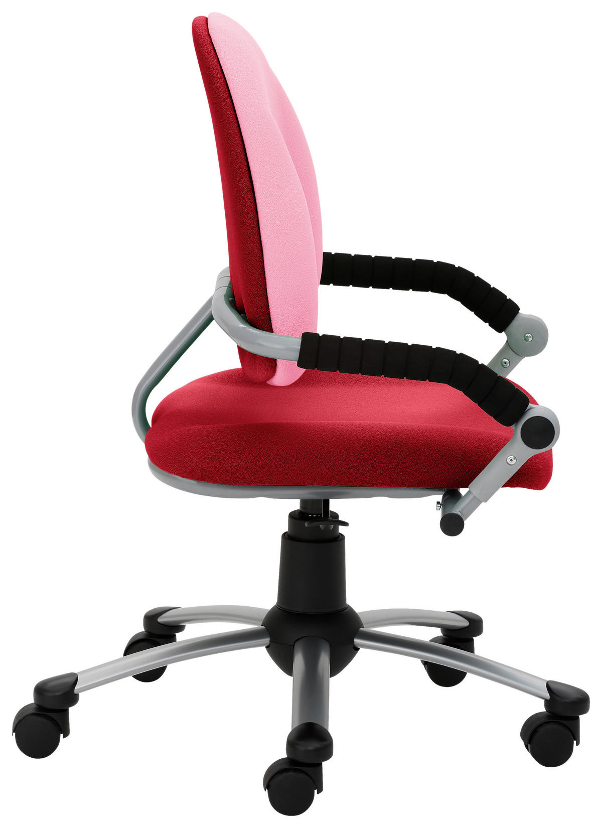 JUGENDDREHSTUHL  in Rosa, Rot  - Rot/Rosa, Basics, Textil/Metall (58,5/80-93/60cm) - Stylife