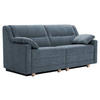 SCHLAFSOFA Chenille Blau  - Blau/Buchefarben, KONVENTIONELL, Holz/Textil (184/88/91cm) - Sedda