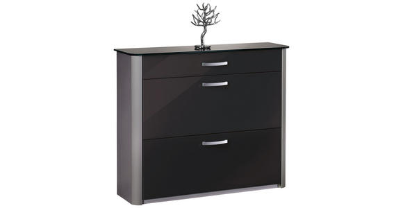 SCHUHSCHRANK  in 117/97/34 cm  - Chromfarben/Silberfarben, Basics, Glas/Holzwerkstoff (117/97/34cm) - Moderano