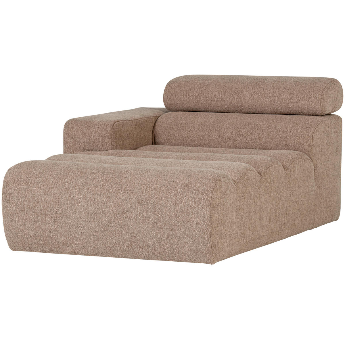 SOFAELEMENT Novi Bouclé Taupe  - Taupe/Schwarz, Design, Kunststoff/Textil (109/86/173cm) - Livetastic