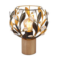 TISCHLEUCHTE 20/25 cm   - Klar/Goldfarben, Basics, Holz/Kunststoff (20/25cm) - Globo