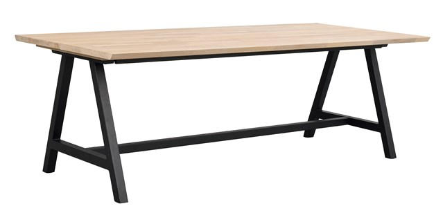 MATBORD i trä 220/100/75 cm - vit/svart, Design, metall/trä (220/100/75cm) - Rowico