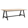 MATBORD i trä 220/100/75 cm   - vit/svart, Design, metall/trä (220/100/75cm) - Rowico