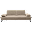 3-SITZER-SOFA Echtleder Beige  - Beige/Schwarz, Design, Leder/Metall (238/86/94cm) - Dieter Knoll