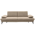 3-SITZER-SOFA in Leder Beige  - Beige/Schwarz, Design, Leder/Metall (238/86/94cm) - Dieter Knoll