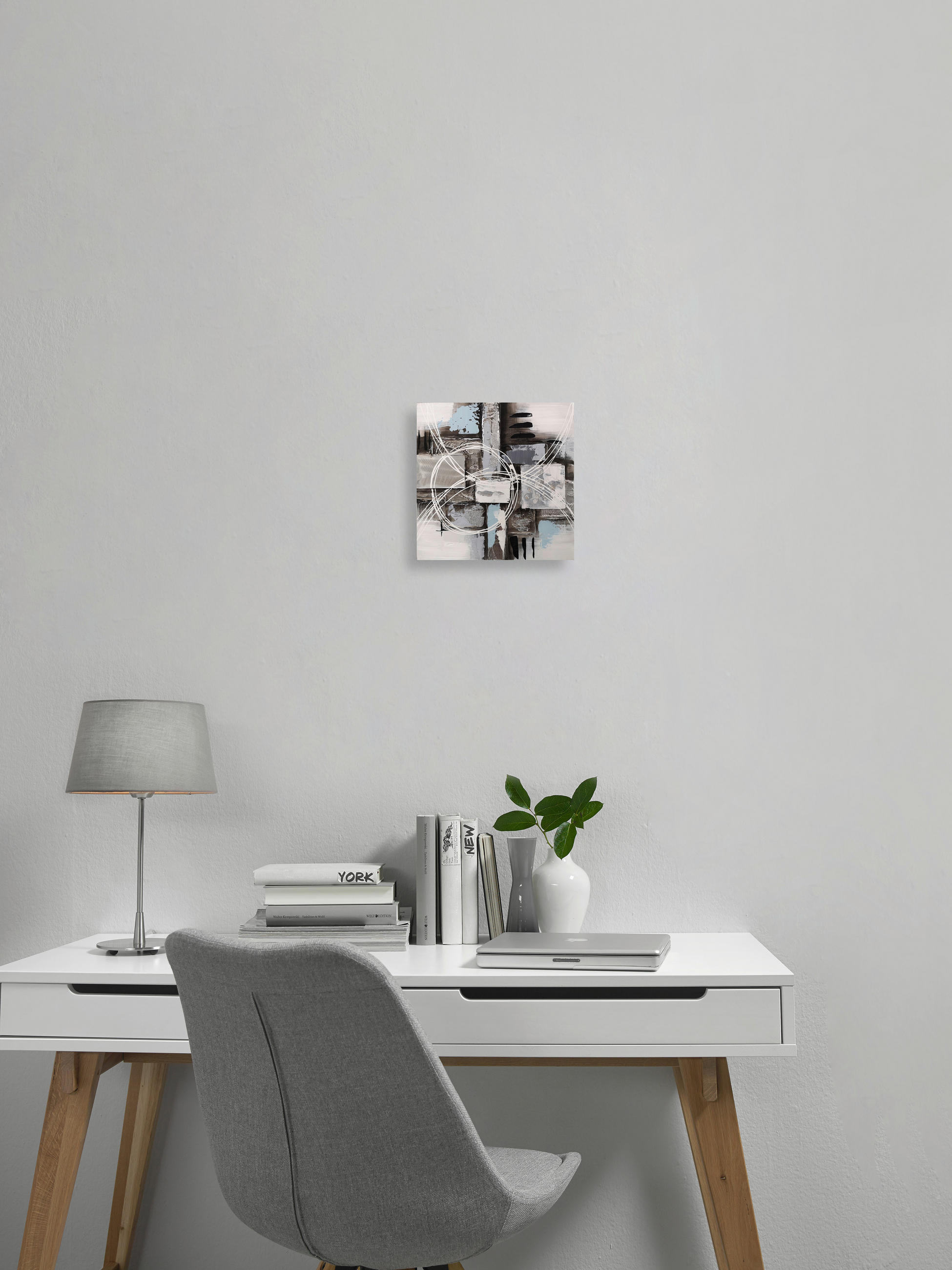 ULJENA SLIKA  30/30 cm       - bijela/siva, Design, drvo/metal (30/30cm) - Monee