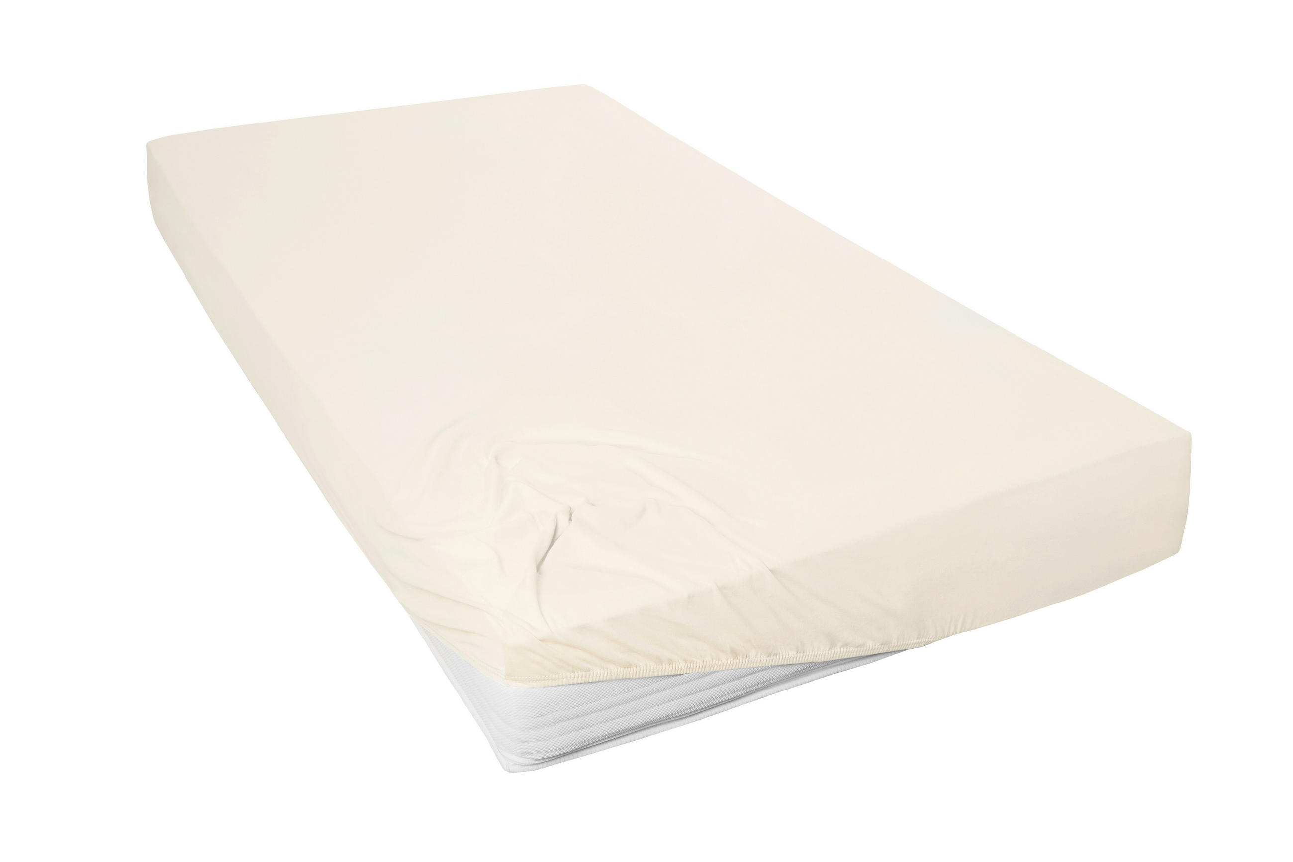 SPANNBETTTUCH Jersey  - Ecru, Basics, Textil (190/200cm)