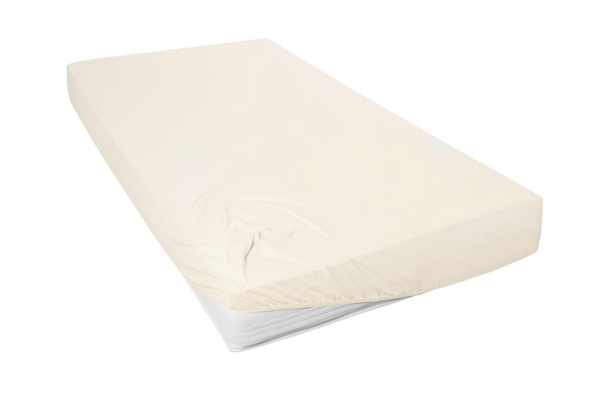 SPANNLEINTUCH 190/200 cm Jersey  - Ecru, Basics, Textil (190/200cm)