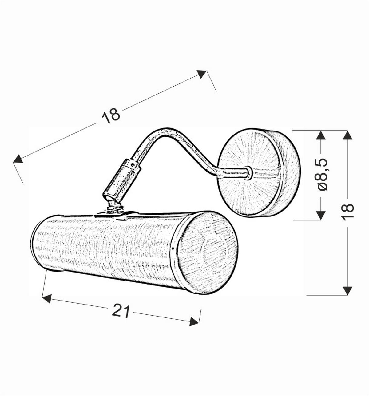 WANDLEUCHTE 18/21/18 cm   - Basics, Metall (18/21/18cm)