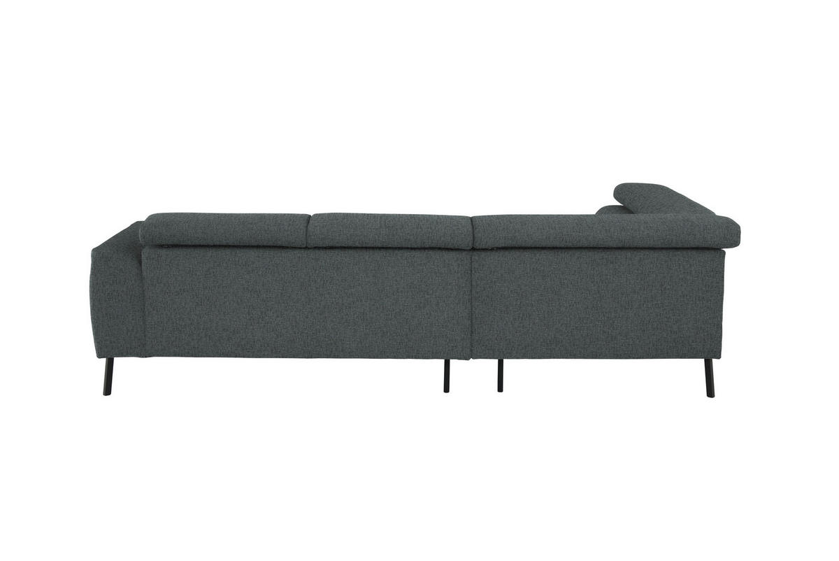 ECKSOFA in Chenille Grau  205/280 cm  - Schwarz/Grau, Design, Textil/Metall (205/280cm) - Xora