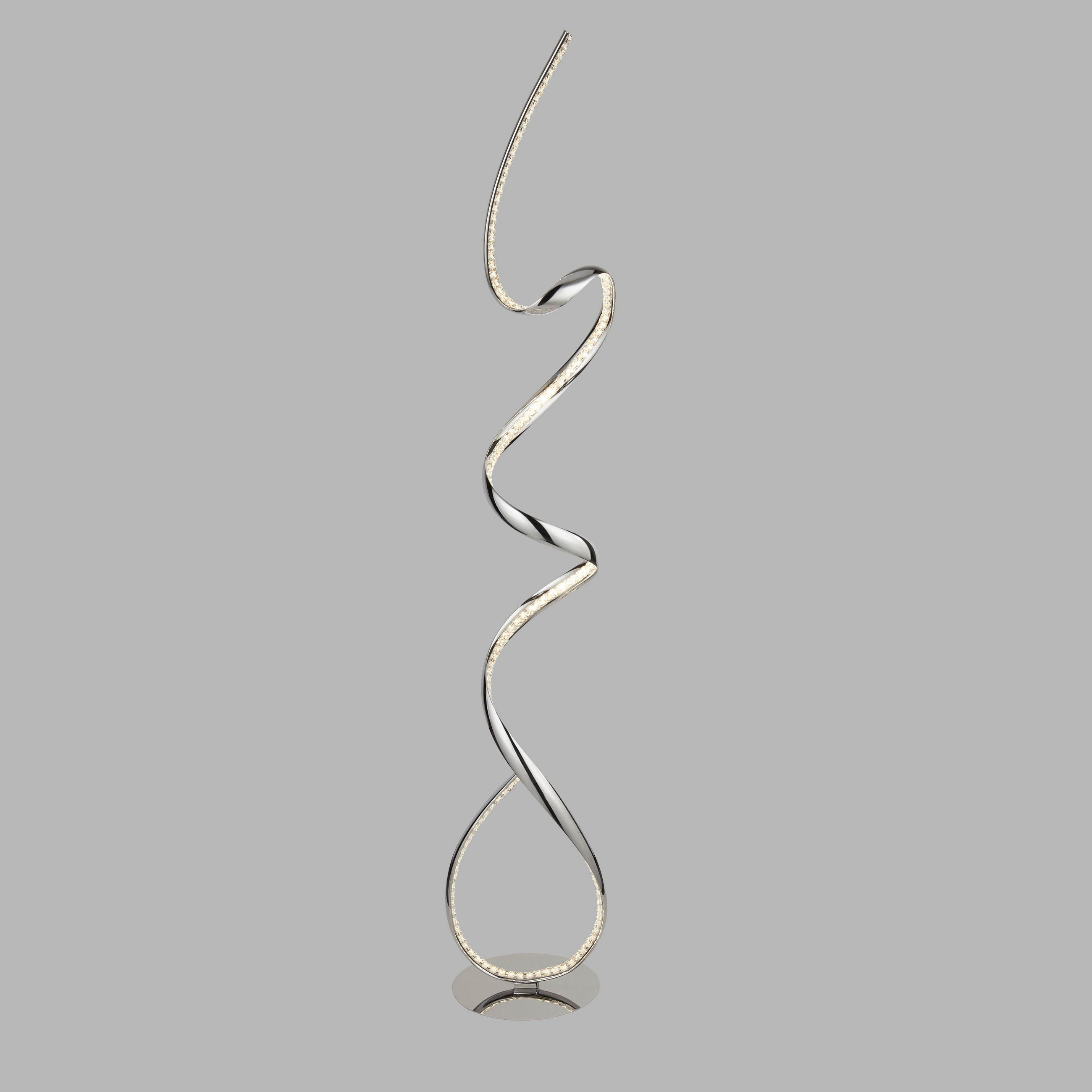 LED SVJETILJKA PODNA Twirls  - prozirno/boje kroma, Design, staklo/metal (23/28/147cm)