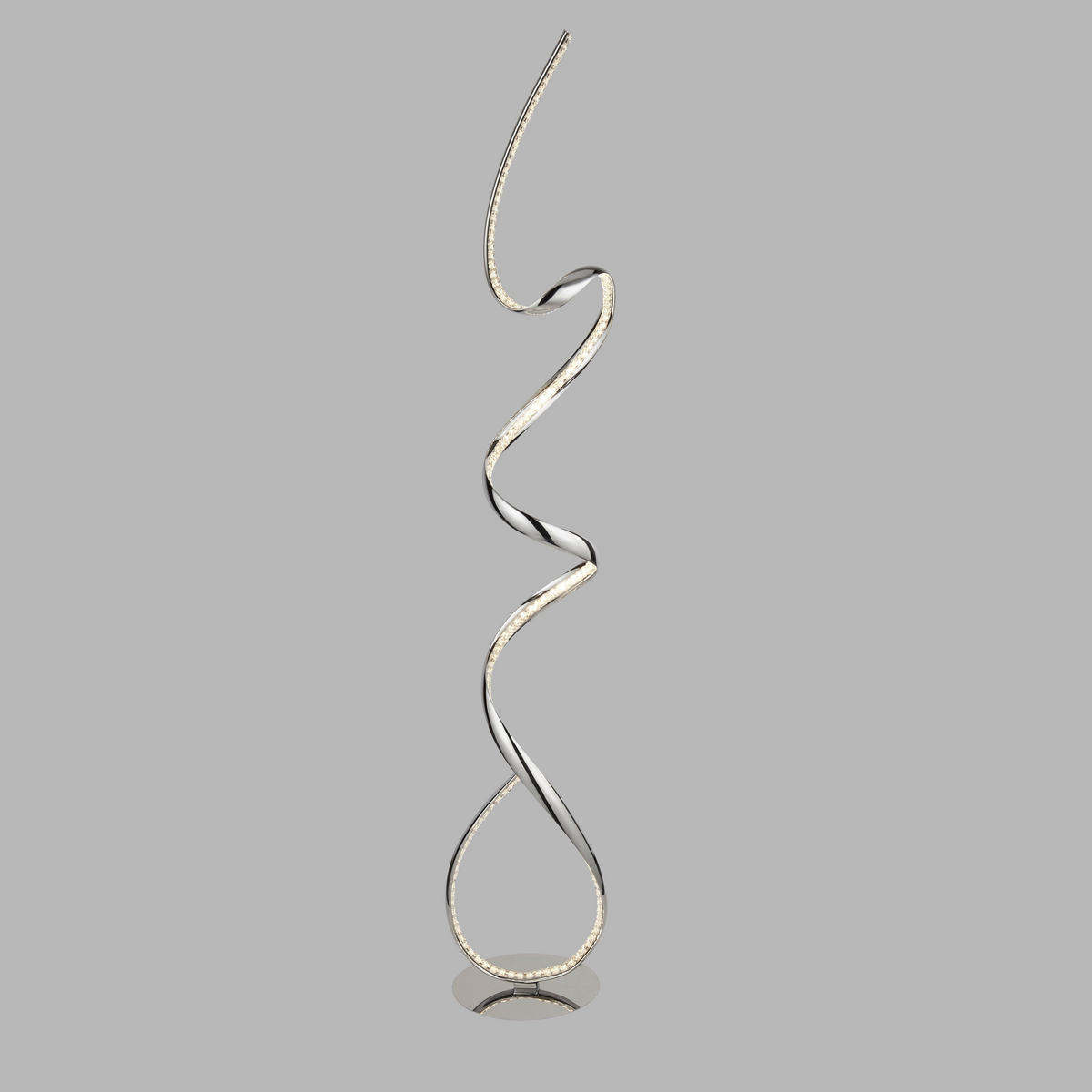 LED SVJETILJKA PODNA Twirls  - prozirno/boje kroma, Design, staklo/metal (23/28/147cm)
