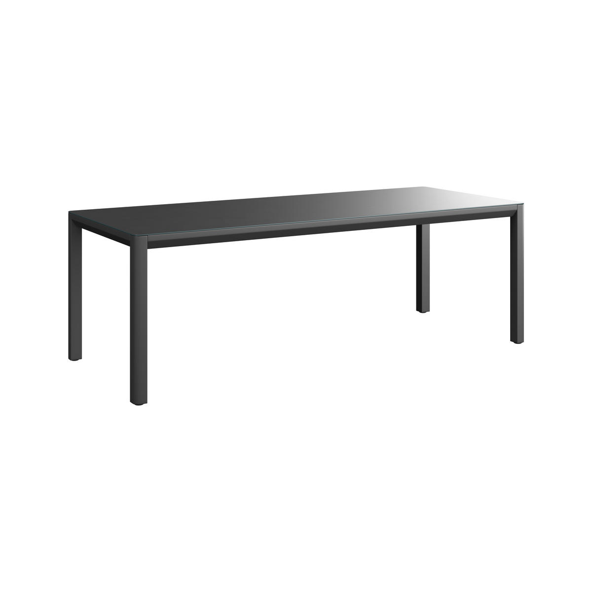 GARTENTISCH 220/74/90 cm Metall, Glas Dunkelgrau rechteckig  - Dunkelgrau, Trend, Glas/Metall (220/74/90cm) - Ambia Garden