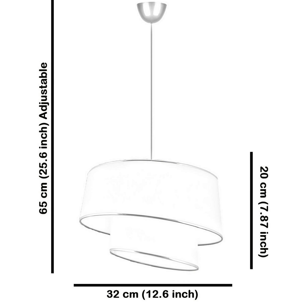 HÄNGELEUCHTE 32/65 cm   - Beige/Schwarz, Design, Textil/Metall (32/65cm) - P & B