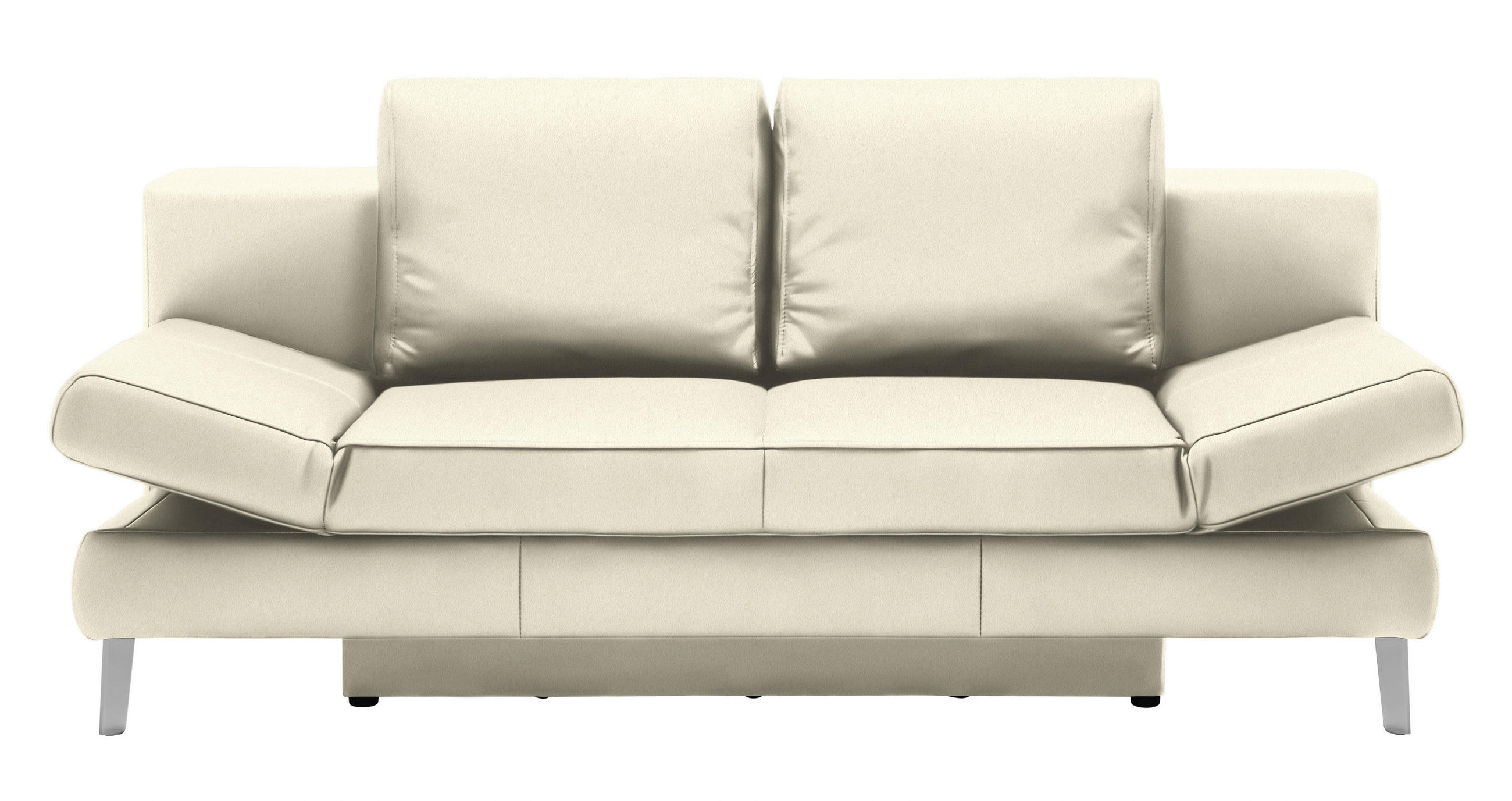 SCHLAFSOFA in Echtleder Naturfarben  - Chromfarben/Naturfarben, Design, Leder/Metall (200/85/90cm) - Novel