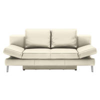 SCHLAFSOFA Echtleder Naturfarben  - Chromfarben/Naturfarben, Design, Leder/Metall (200/85/90cm) - Novel